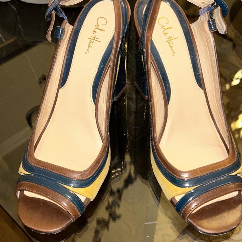 Cole Haan Women's Multi-Colored Square-Heeled Sandal